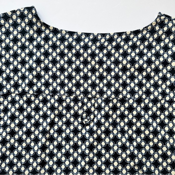 Next UK Printed Blouse Top Short Sleeve Shirt Polka Dot Geometric Pattern Sz 10 - Picture 11 of 14
